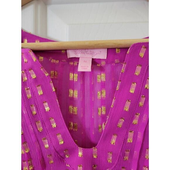 Lilly Pulitzer Silk Colby Top size M MSRP $168 - Picture 4 of 9